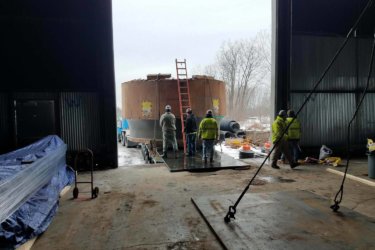 75 Ton Turbine Wheel into Storage for Hydro-Plant 75 Ton Turbine Wheel into Storage for Hydro-Plant